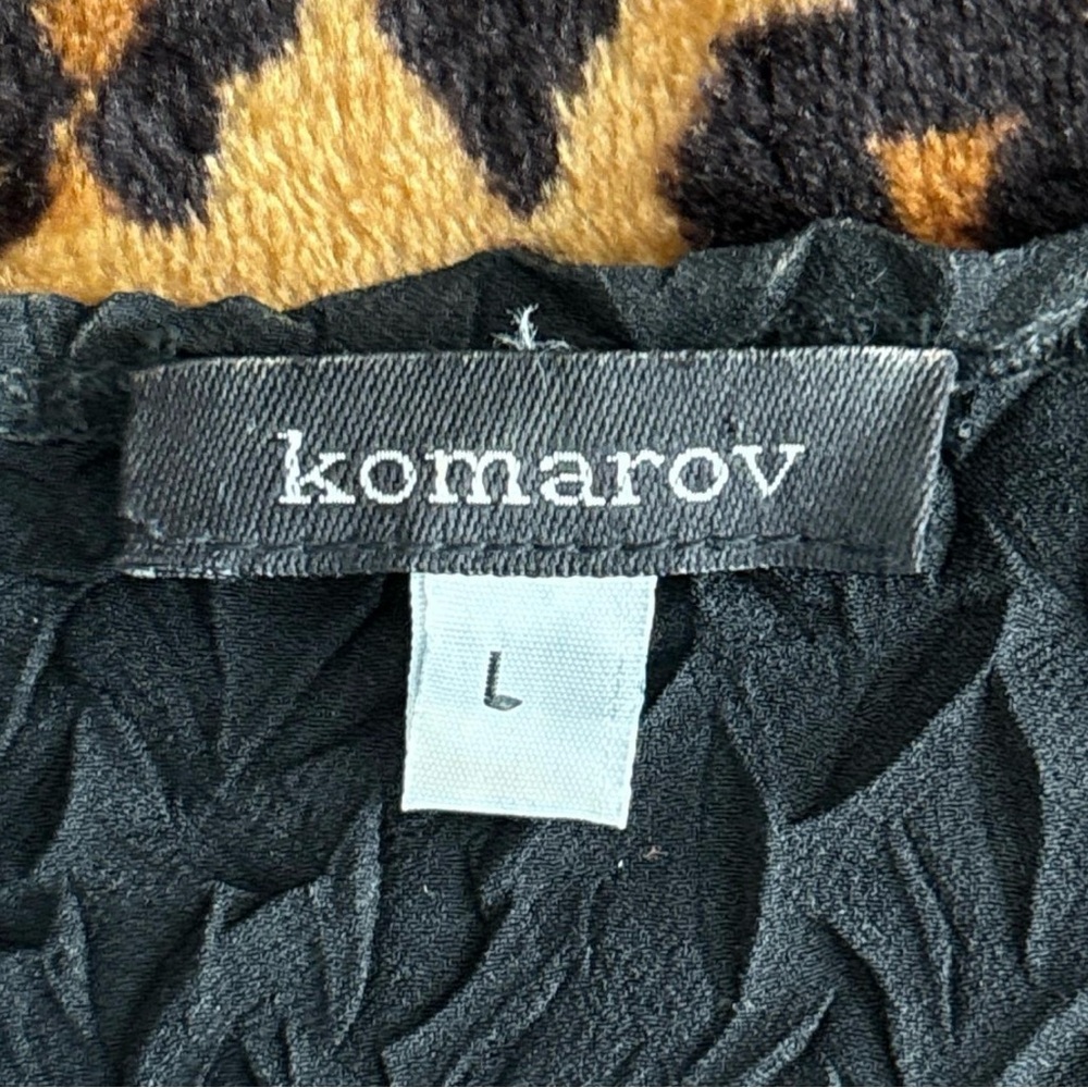 *SOLD!* Komarov Black Blouse with White Floral Details Y2K - Picture 8 of 8